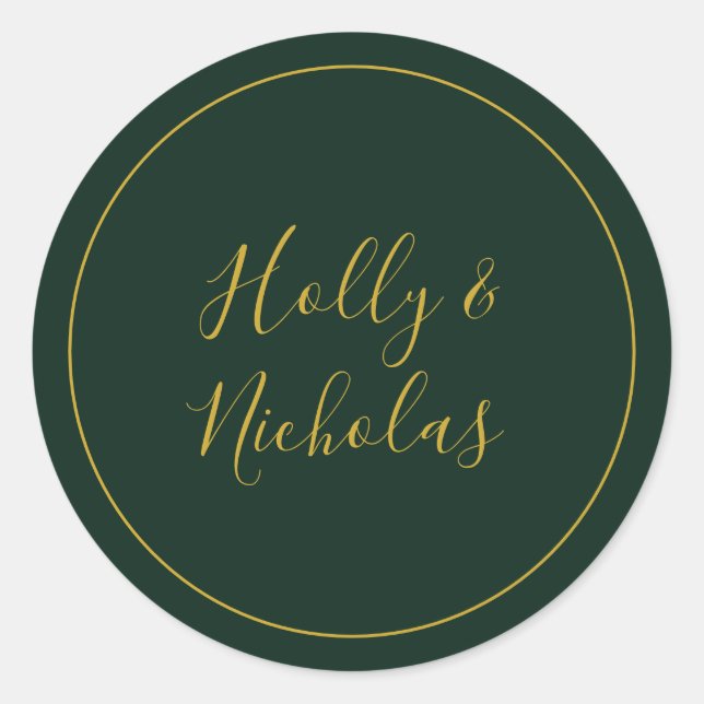 Adesivo Simples Natal Elegante | Vedantes de envelope verd (Frente)