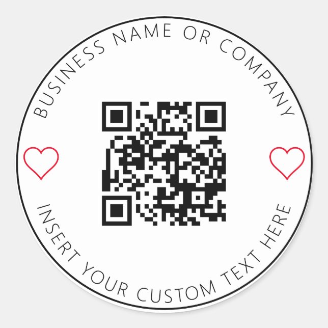 Adesivo Simples negócios com código QR minimalista (Frente)