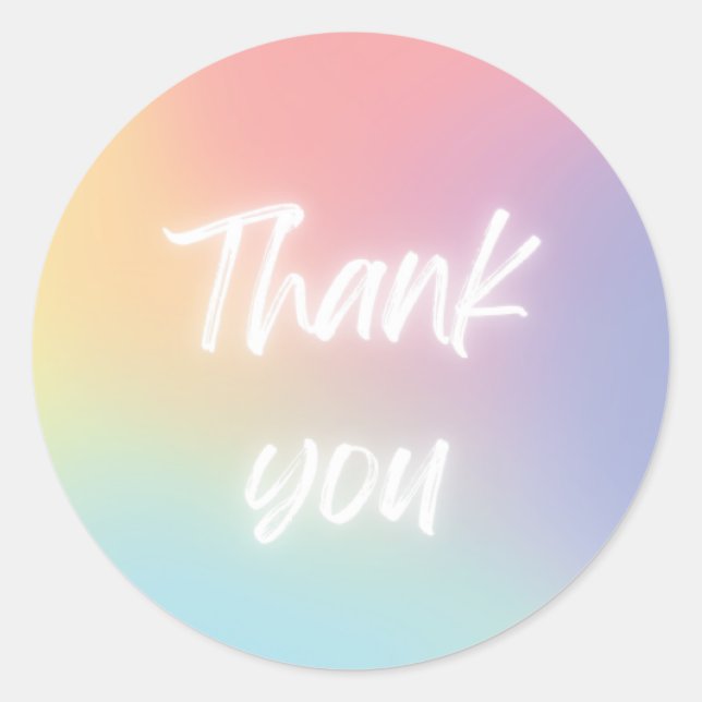 Adesivo Simples Neon 'Obrigado' Sticker (Frente)