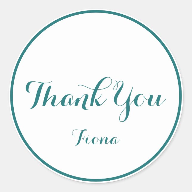 Adesivo Simples Obrigado Branco e Verde (Frente)