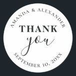 Adesivo Simples obrigado de casamento de tipografia minima<br><div class="desc">Obrigado de casamento de tipografia simples minimalista que você cola. Entre em contato comigo se precisar de itens adicionais.</div>