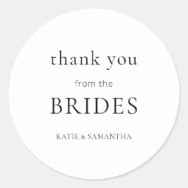 Adesivo Simples obrigado do casamento lésbico das noivas