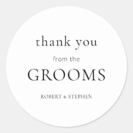 Adesivo Simples obrigado dos Obrigados de Casamento de Gay