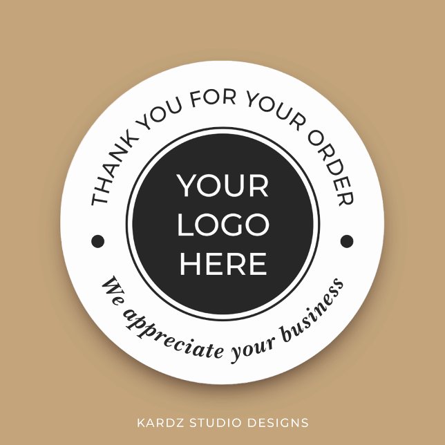 Adesivo Simples Obrigado pelo seu pedido do Round Sticker (Personalize this sticker with your logo for a complete branded look in your packaging)