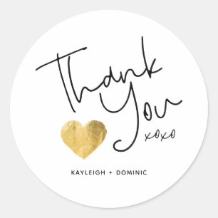 Adesivo Simples Personalização Obrigado Dourado Script H