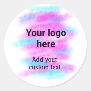 Adesivo Simples pi vermelho aquarela adicione seu logotipo