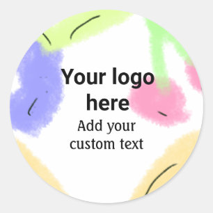 Adesivo Simples pi vermelho aquarela adicione seu logotipo