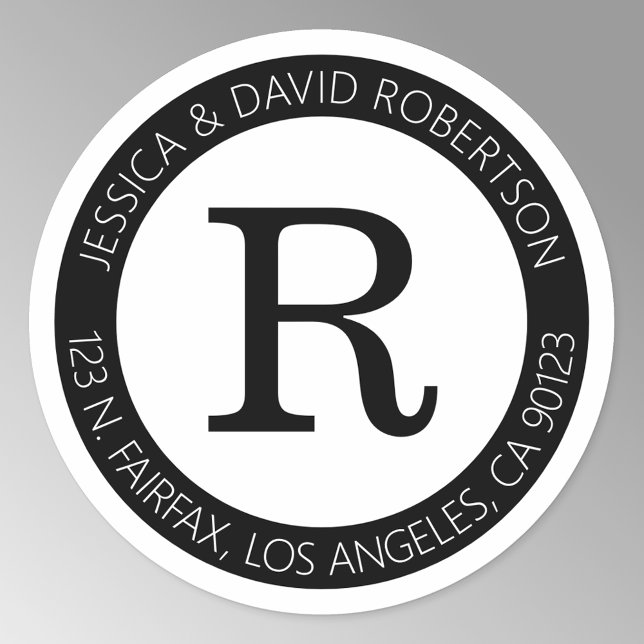 Adesivo Simples Preto e Branco Resfriar e Endereço de Reto (Criador carregado)