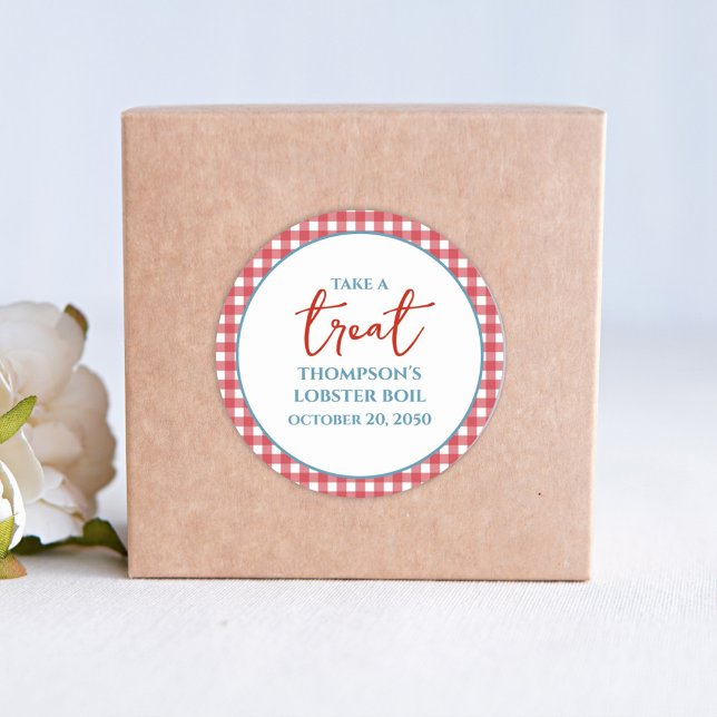 Adesivo Simples Red Blue Whimsical Red Gingham Treino (Criador carregado)