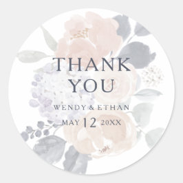 Adesivo Simples Rustic Floral Obrigado Favor De Casamento
