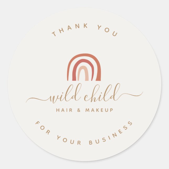 Adesivo Simples Script Moderno Trendy Abstrato Rainbow (Frente)