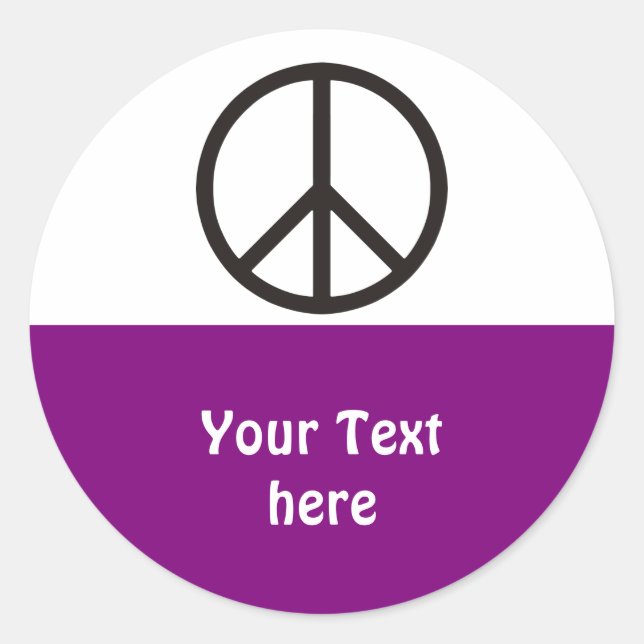 Adesivo Simples símbolos - PEACE + seu texto e ideias (Frente)