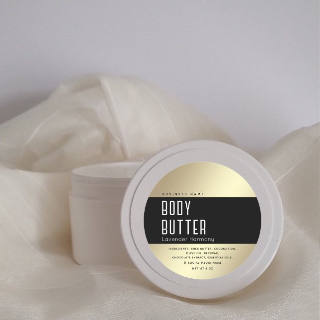 Adesivo Simples tipografia moderna de luxo dourado negro (Criador carregado)