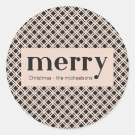 Adesivo Simples Verificações de Xadrez de Natal Preto e Cr