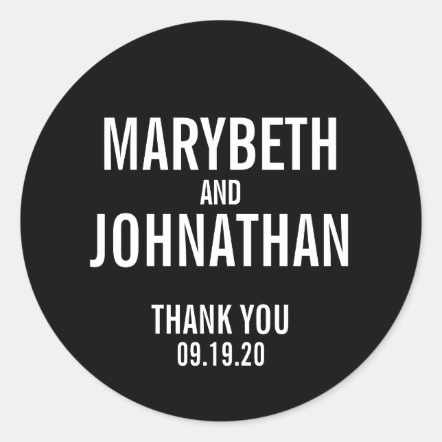 Adesivo Simples Vestido De Casamento Da Tipografia Obrigad (Frente)