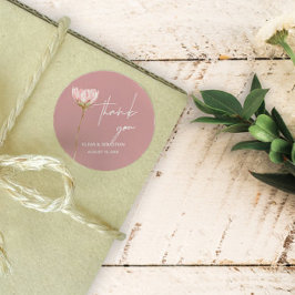 Adesivo Simples Wildflower Boho | Dusty Blue Obrigado