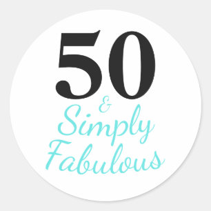 Adesivo Simplesmente 50 e Fabuloso Aniversário de 50 anos