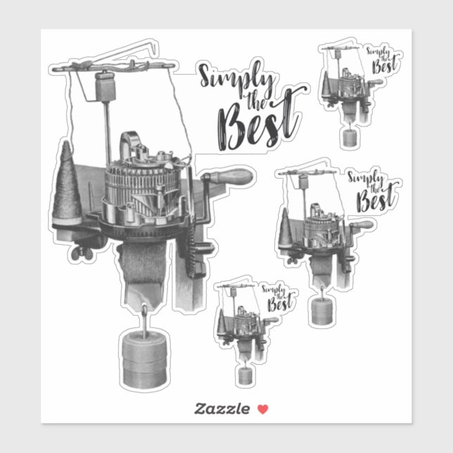 Adesivo Simplesmente a melhor máquina de tricô circular (Folha)