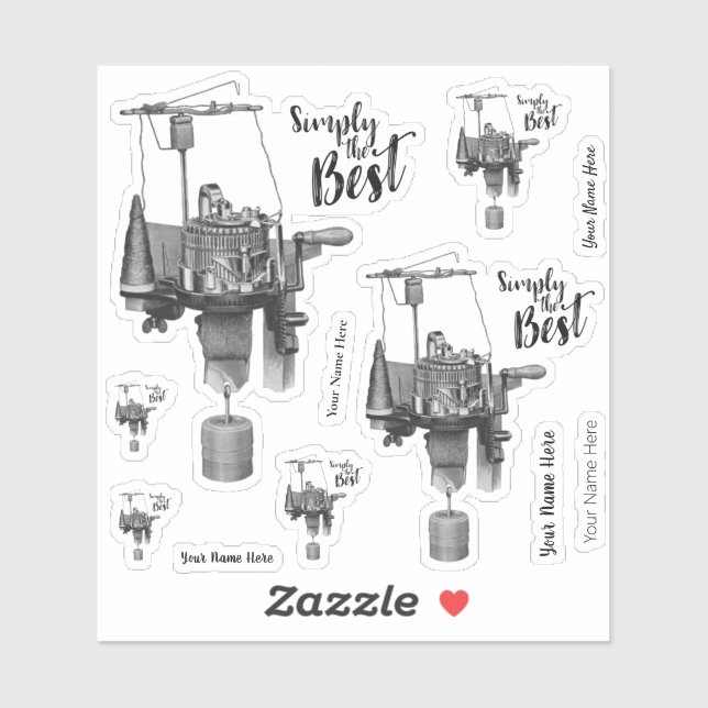 Adesivo Simplesmente a melhor máquina de tricô personaliza (Folha)