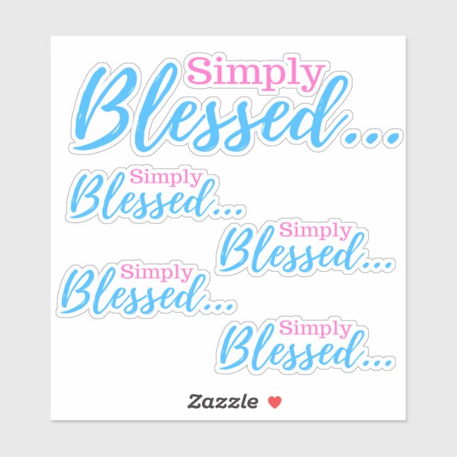 Adesivo Simplesmente abençoado (Folha)