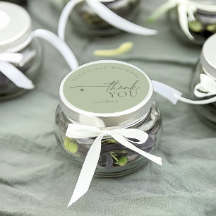 Adesivo Simplesmente Casamento Chic Obrigado Sage Green ID