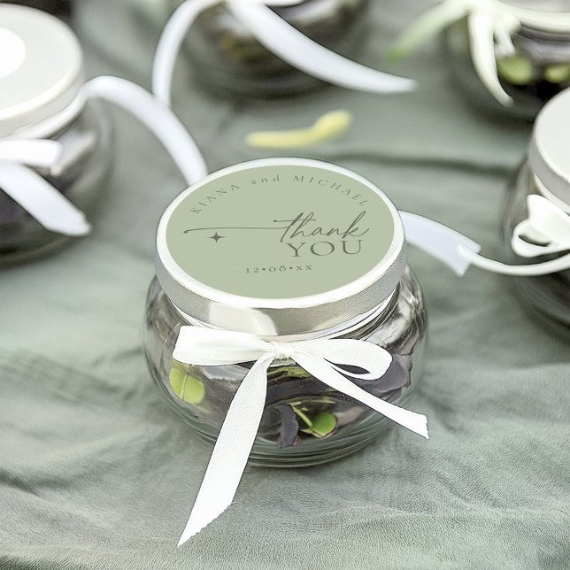 Adesivo Simplesmente Casamento Chic Obrigado Sage Green ID (Criador carregado)