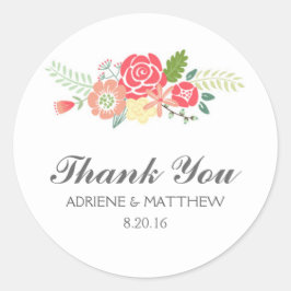 Adesivo Simplesmente Floral Obrigado Vinhetas De Casamento