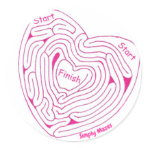 Simplesmente Mazes Heart Maze Sticker