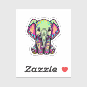 Adesivo Simulação digital do lindo bebê elefante