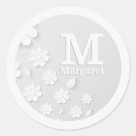 Adesivo Sinais brancos, florais, gravados, personalizados