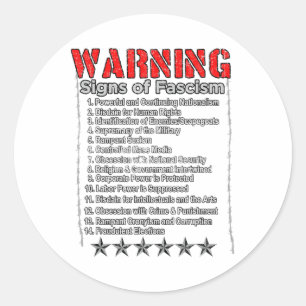 Adesivo Sinais De Alerta Do Fascismo Anti-Trump Resistem F