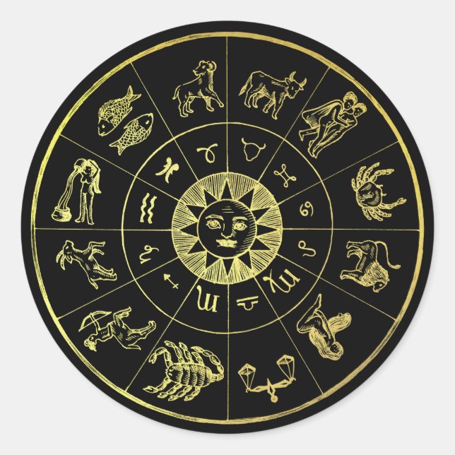 Adesivo Sinais de Astrologia Zodiac - Vintage (Frente)