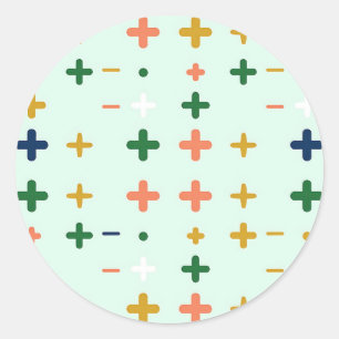 Adesivo Sinais de Mais Divertidos Padrão Geométrico Retrô