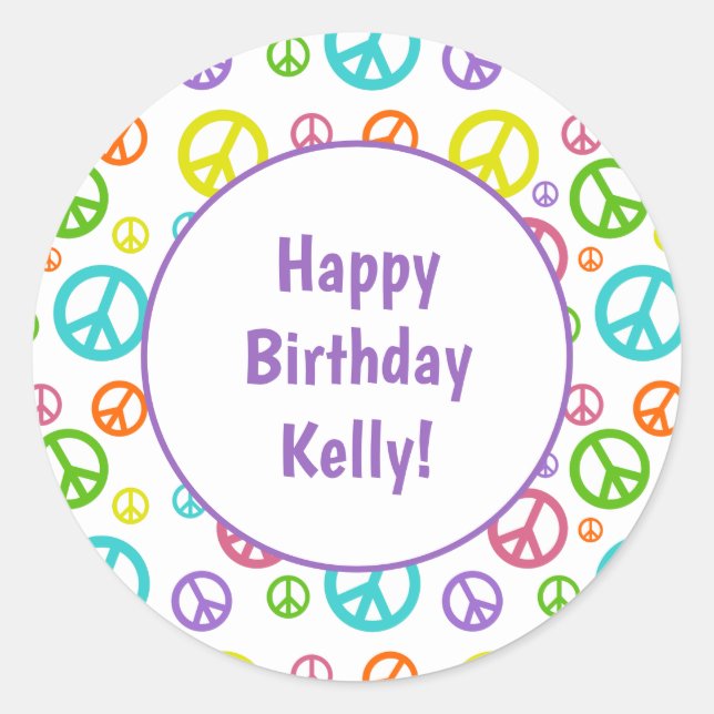 Adesivo Sinais de Paz Multicores (Frente)