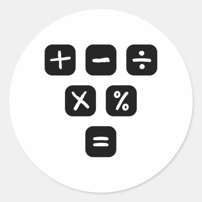 Adesivo Sinais matemáticos dos símbolos matemáticos (Frente)