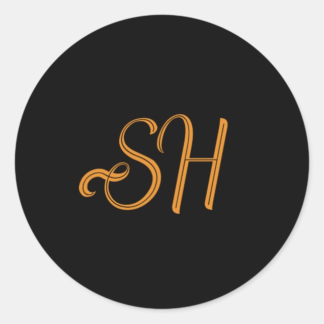 Adesivo Sinais personalizados de script Dourado preto (Frente)