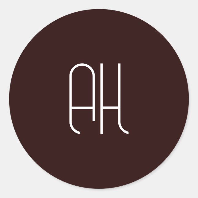 Adesivo Sinais personalizados em castanho escuro e branco  (Frente)