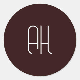 Adesivo Sinais personalizados em castanho escuro e branco 