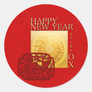 Adesivo Sinais Zodiac Ox Papercut Chinese Year 2021 RS