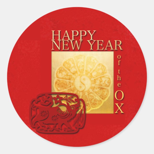 Adesivo Sinais Zodiac Yin Yang Chinês Ox Year 2021 RS (Frente)