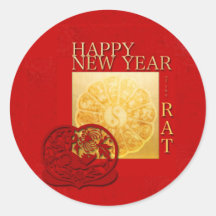 Sinais Zodiac Yin Yang Chinês Rat Year 2020 Round