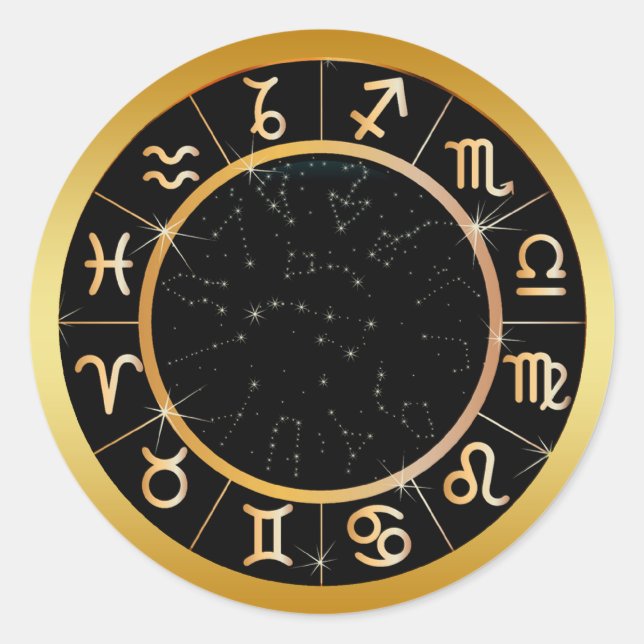 Adesivo SINAIS ZODIÁTICOS Dourados (Frente)