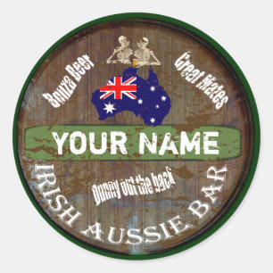 Adesivo Sinal australiano irlandês personalizado do bar