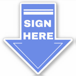 Adesivo Sinal azul aqui