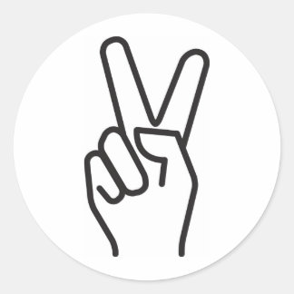 Adesivo sinal clássico de vitória estilizada