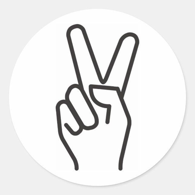 Adesivo sinal clássico de vitória estilizada (Frente)