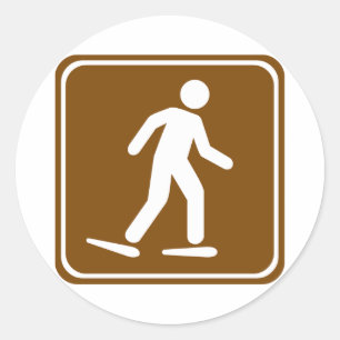 Adesivo Sinal da estrada da fuga do sapato de neve