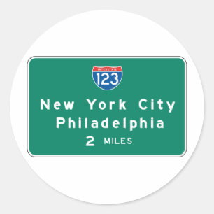 Adesivo Sinal da estrada de New York Philadelphfia