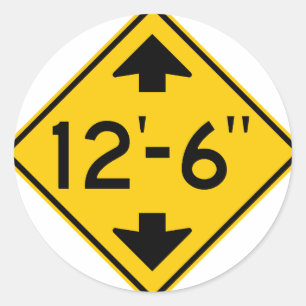 Adesivo Sinal de advertência da estrada do baixo