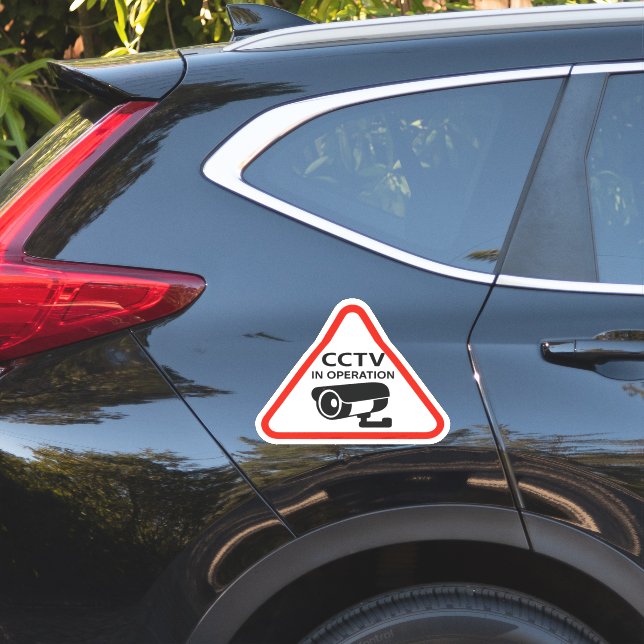 Adesivo Sinal de Aviso de CCTV em Operação Triangular (Lado do carro)